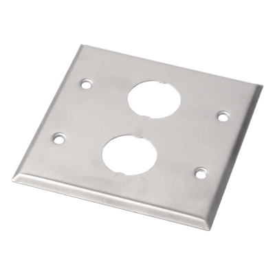 Placa de Pared Doble Industrial | 2 Puertos | Acero Inoxidable | 4.59x4.5x0.16 in | Montaje Vertical - Image 4