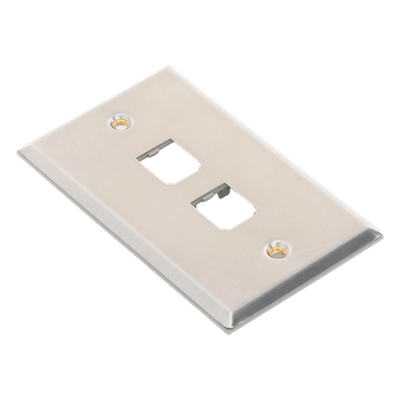 Placa de Pared Vertical, de Acero Inoxidable, Salida Para 2 Puertos Mini-Com - Image 4