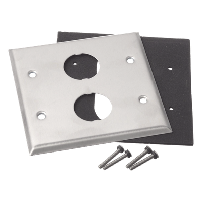 Placa de Pared Doble Industrial | 2 Puertos | Acero Inoxidable | 4.59x4.5x0.16 in | Montaje Vertical - Image 5