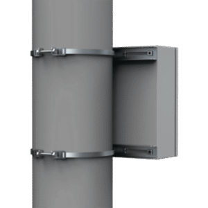 Kit de Fijación para Postes | Enclosure Pole Fixation | Acero Galvanizado | Carga Máxima 900 N | Diámetro Poste 80-250 mm (3.15-9.84 in) | 2 Perfiles + Accesorios | Largo 596 mm